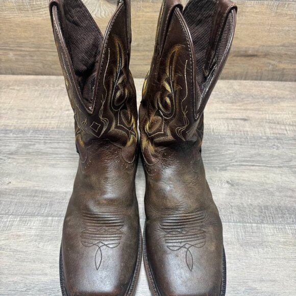 Justin Joist Brown Leather Composite Safett Toe Western Boots Men's Size 11 - Picture 2 of 8